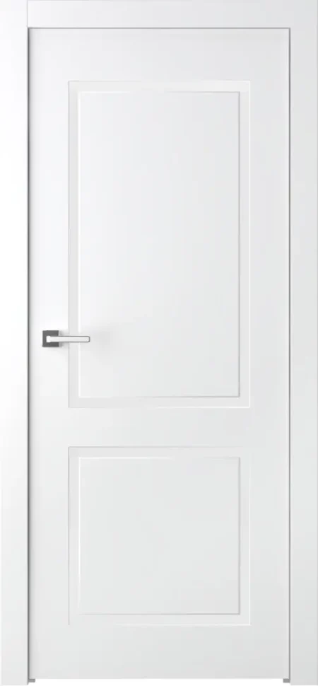 Stiklintos dažytos MDF vidaus durys Stella 2, baltas rėmas.