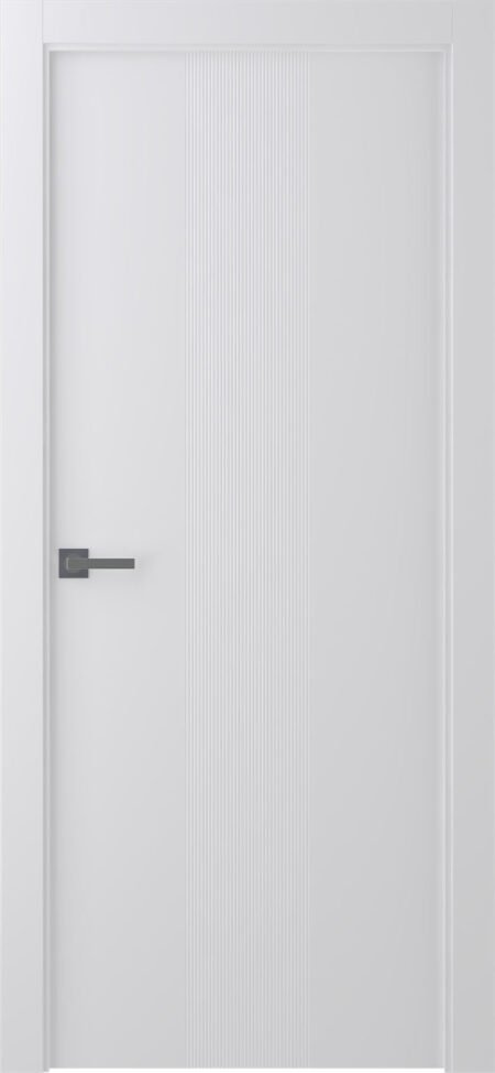 Minimalistinės dažytos MDF durys Event 1, lygus baltas paviršius.