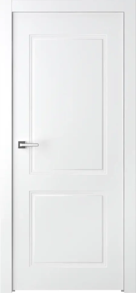 Klasikinės dažytos MDF vidaus durys Kremona 2, baltos spalvos.